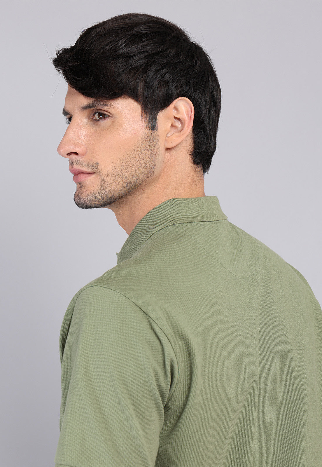 Polera Hombre Pique Manga Corta Verde
