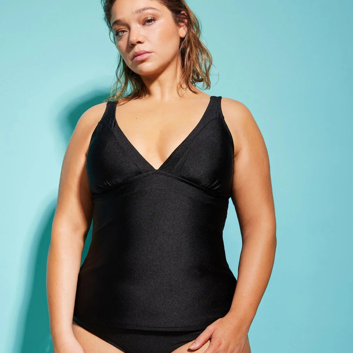 Traje de Baño Mujer Tankini Halter Negro