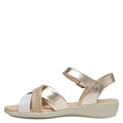 Sandalia Mujer Cuero Beige