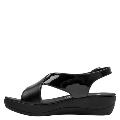 Sandalia Mujer Con Hebilla Ajustable Negro