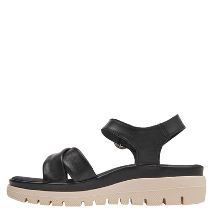 Sandalia Mujer Con Hebilla Circular Negro