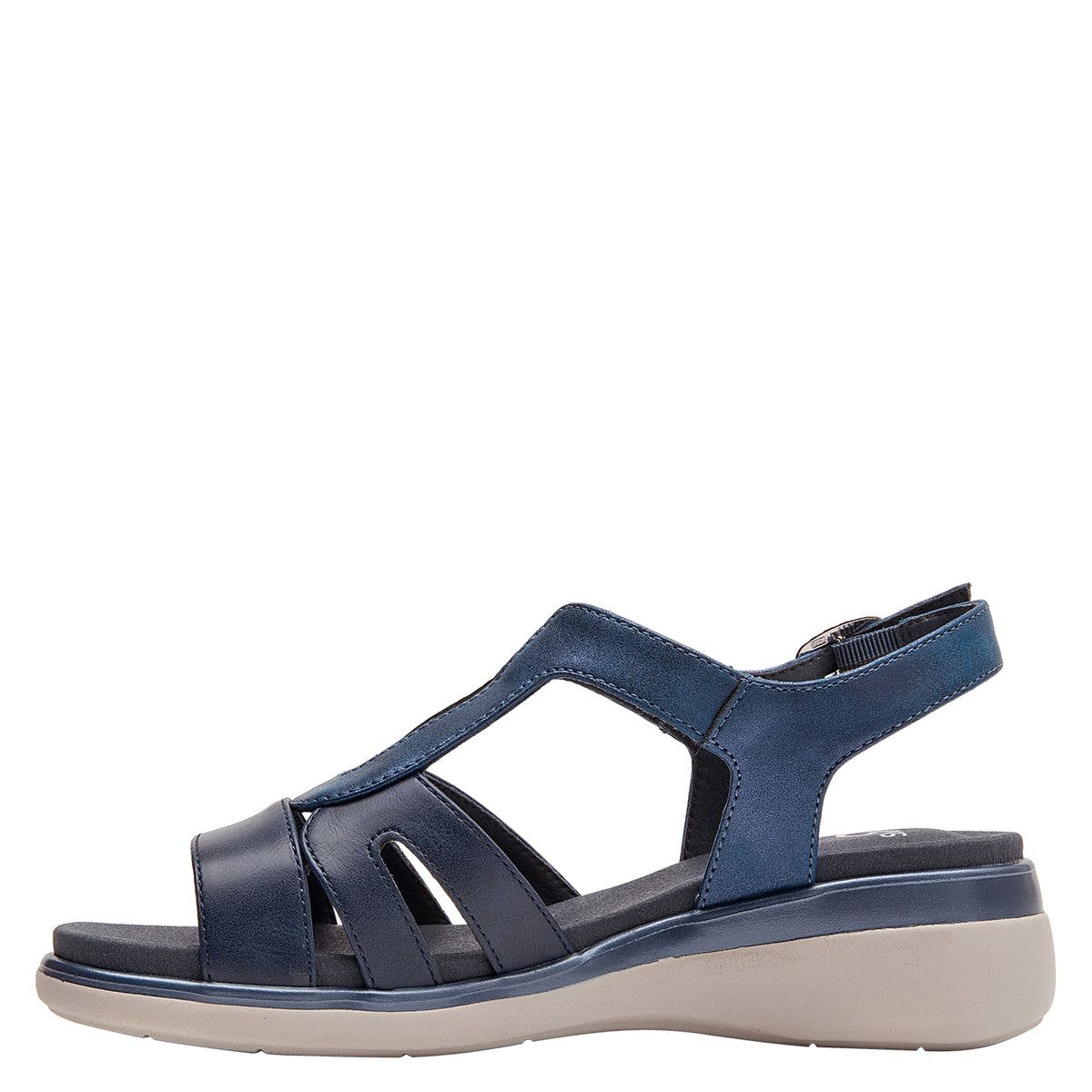 Sandalia Mujer Con Hebilla Lateral Azul