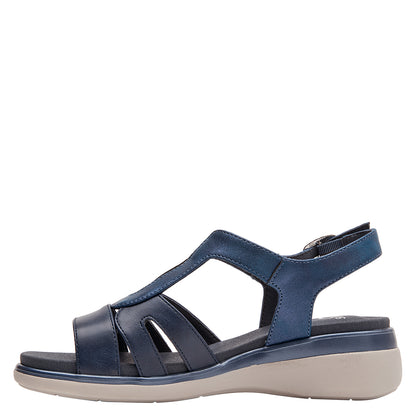 Sandalia Mujer Con Hebilla Lateral Azul
