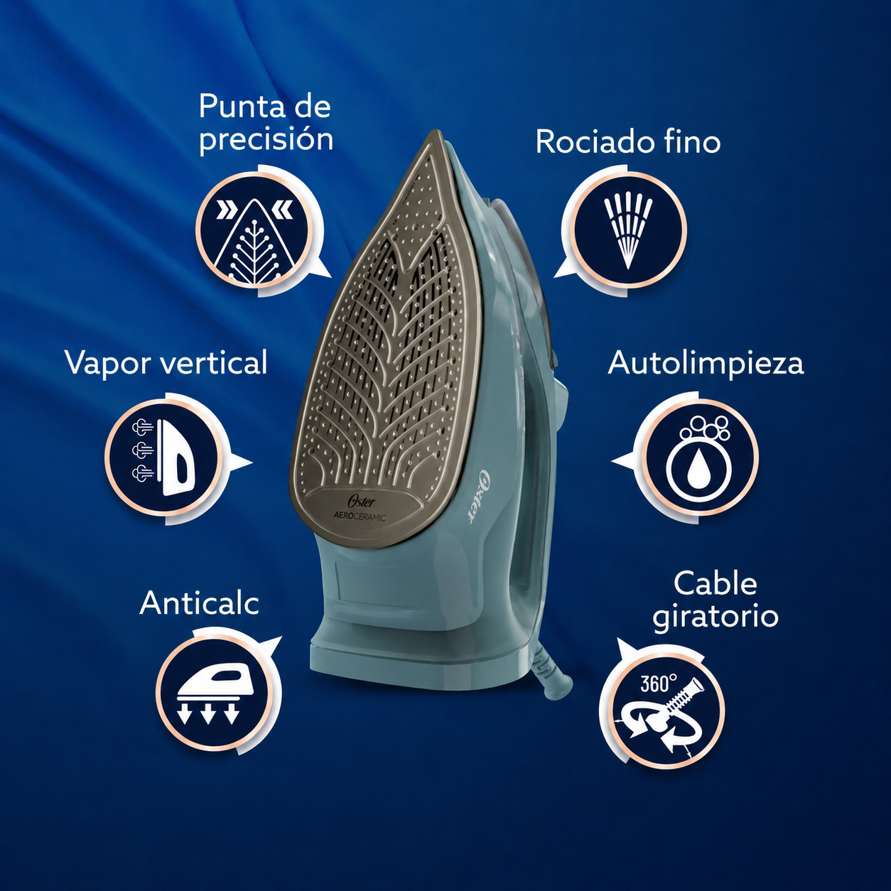 Plancha a Vapor Oster S7000 Ceramica Golpe 180g 1600W Verde