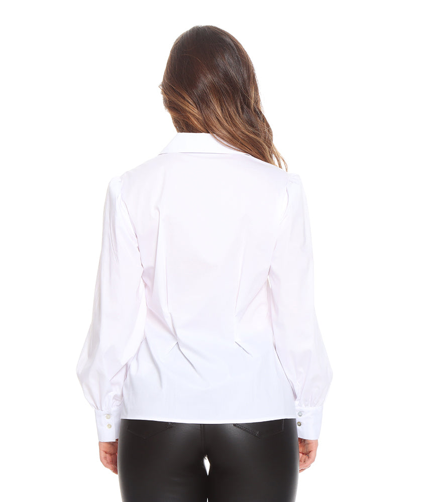 Blusa Mujer M/L Solida Cuello Camisero