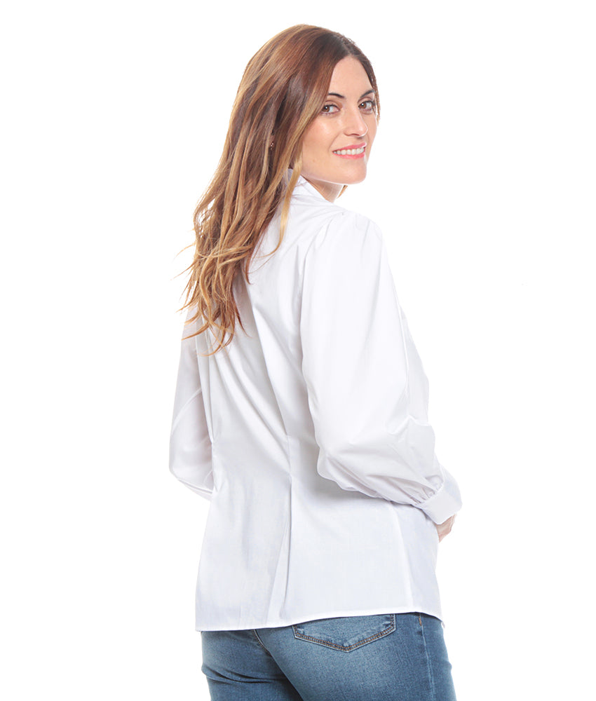 Blusa Mujer M/L Solida Cuello Camisero