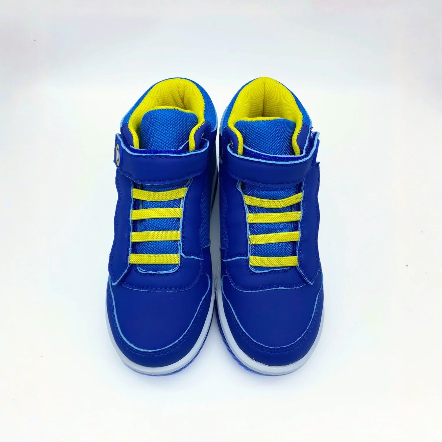 Zapatilla Niño Caña Alta  Luces Run Azul