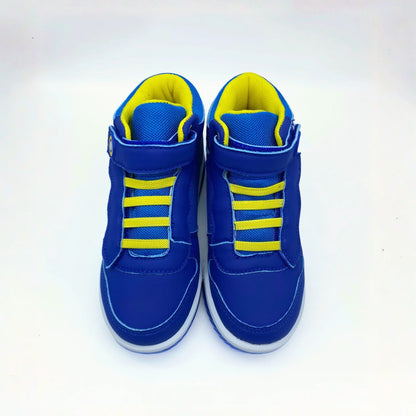 Zapatilla Niño Caña Alta  Luces Run Azul