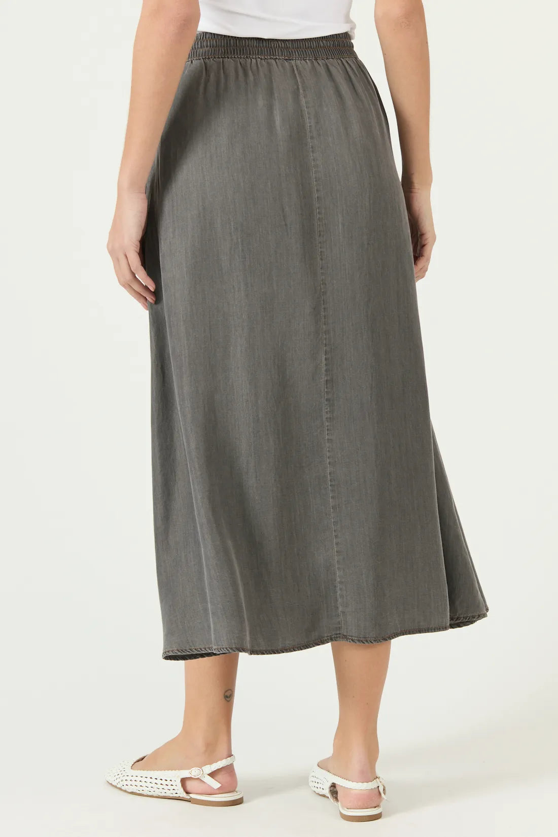 Falda Mujer de lyocell Gris