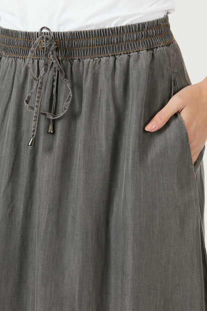 Falda Mujer de lyocell Gris
