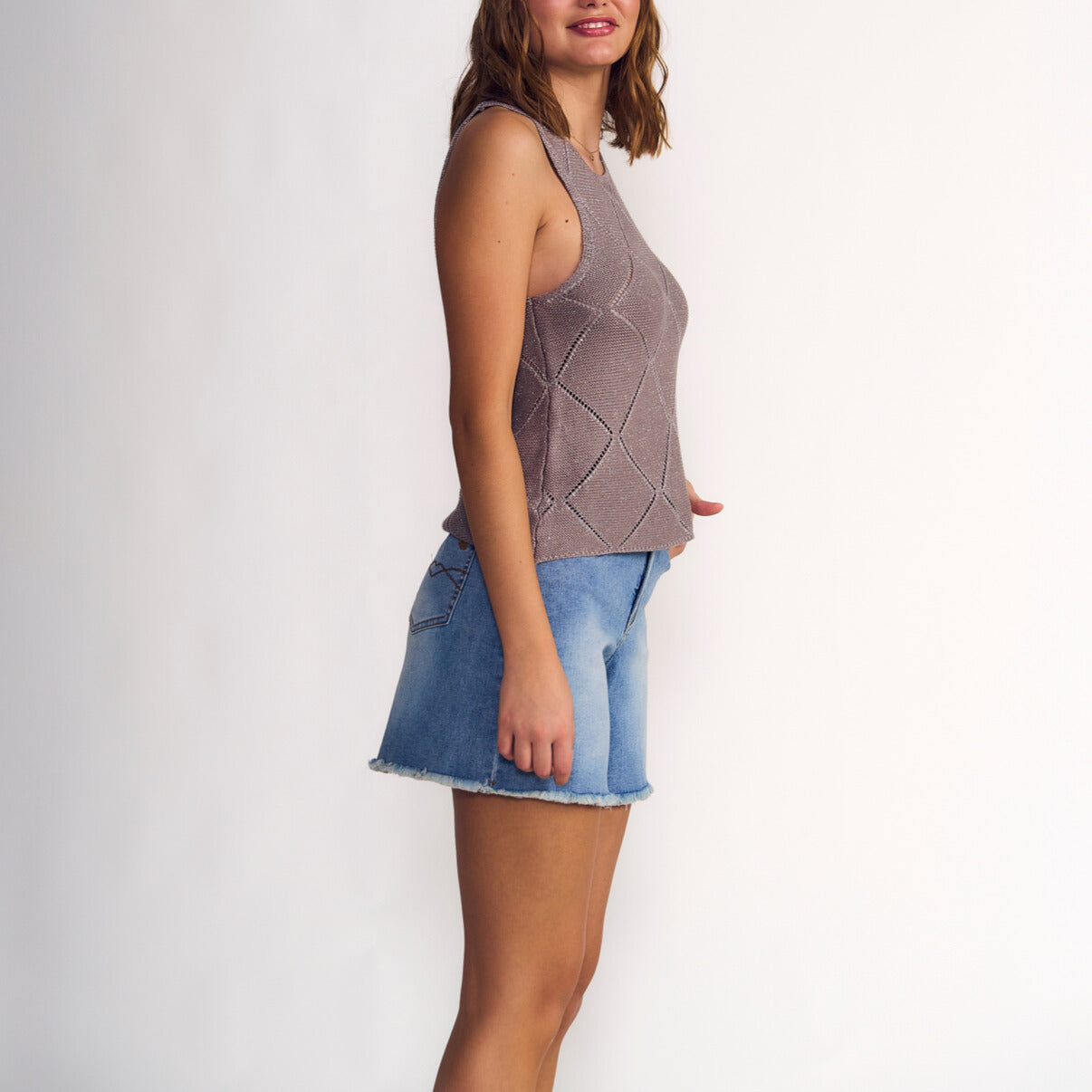 Polera Mujer Tejido Gris