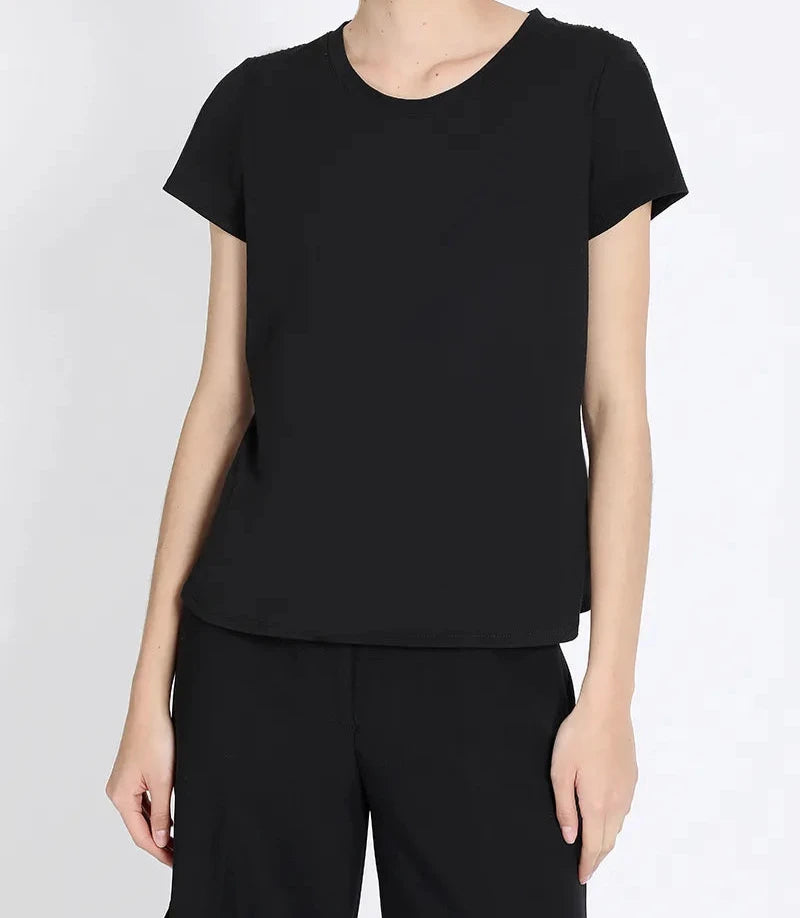 Polera Mujer Algodón Spandex Strass Negro