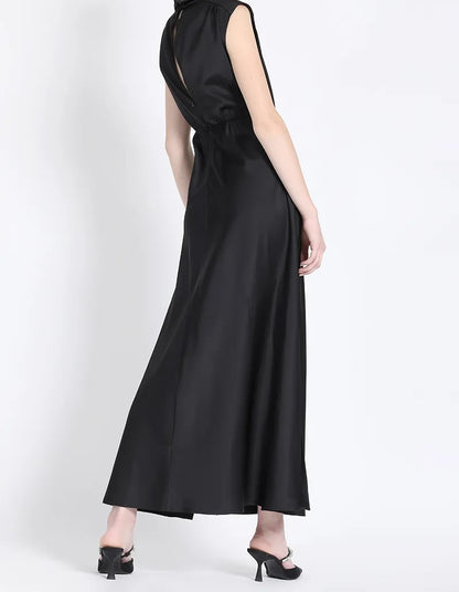 Vestido Mujer Maxi, Satin Negro