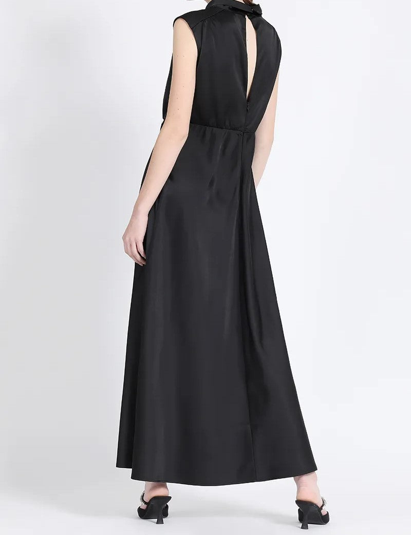 Vestido Mujer Maxi, Satin Negro