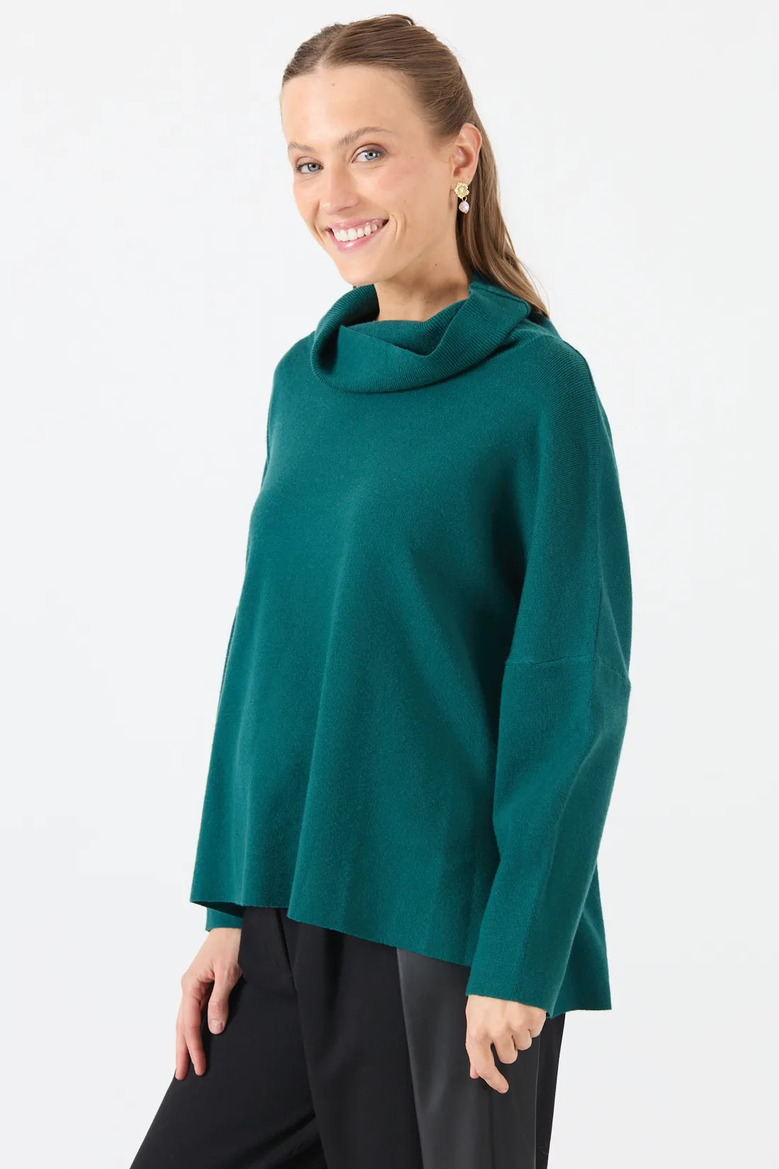 Sweater Mujer Cuello Alto Verde