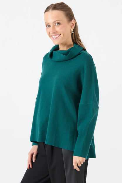 Sweater Mujer Cuello Alto Verde