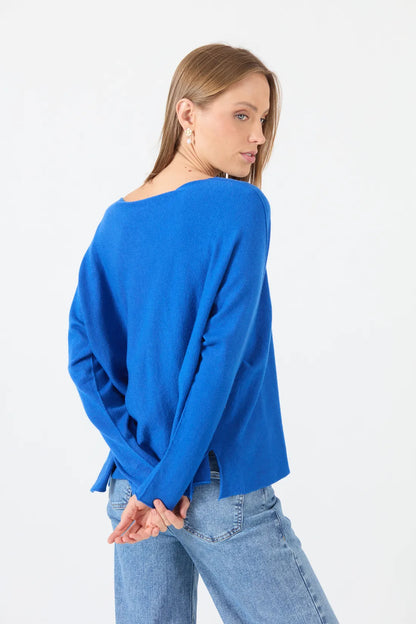 Sweater Mujer Cuello en V Azulino