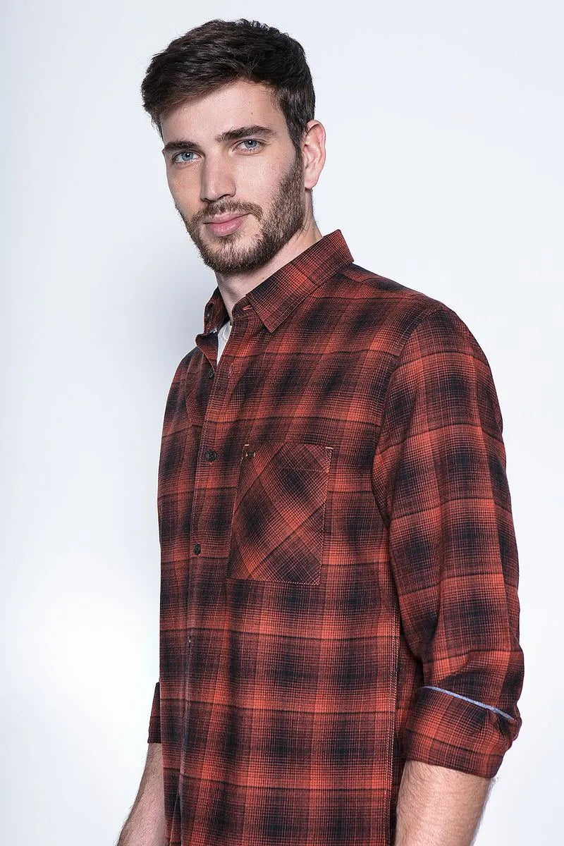 Camisa Hombre Check Orlando Fj Copper