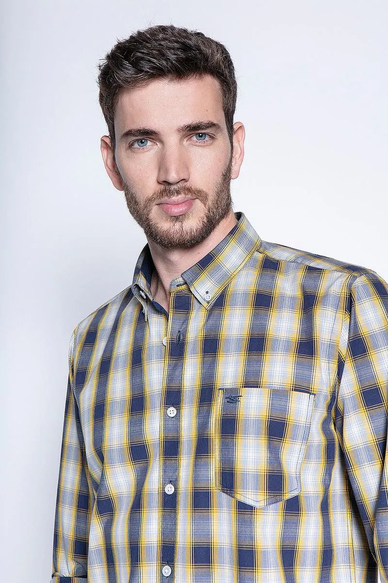 Camisa Hombre Check Colorado Fj Mustard