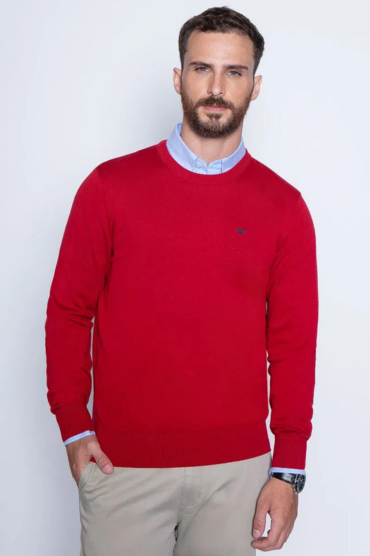 Sweater Hombre Round Neck Paris Red