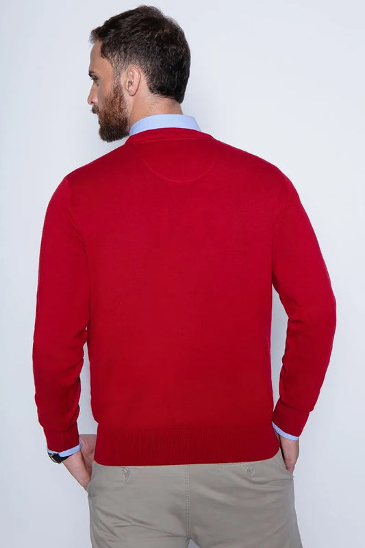 Sweater Hombre Round Neck Paris Red