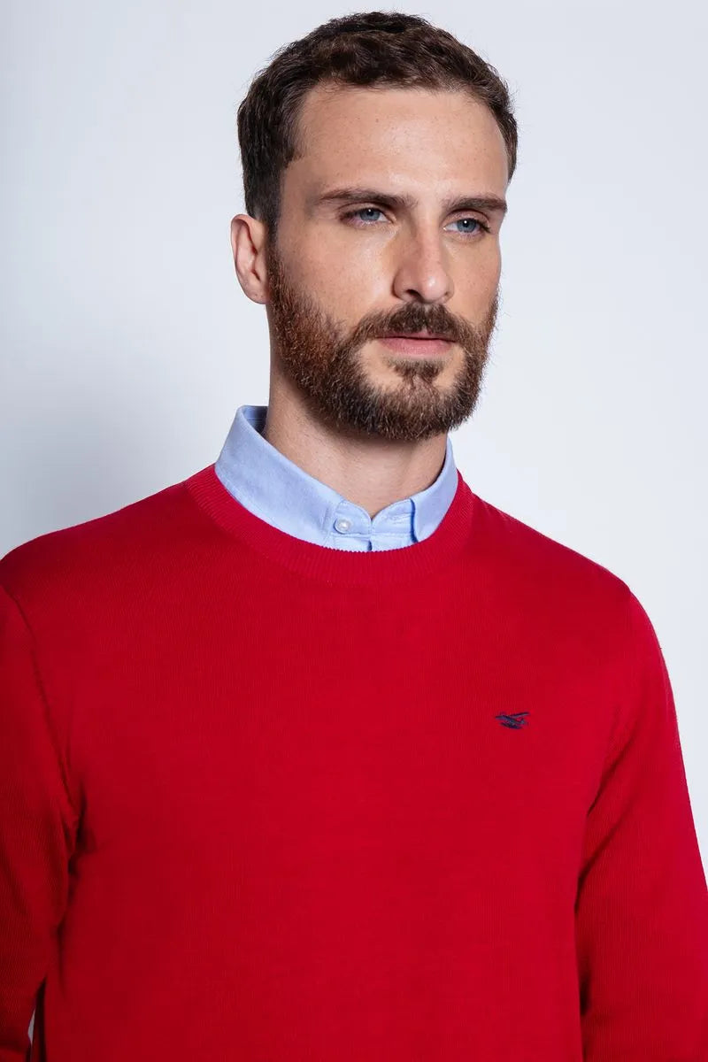 Sweater Hombre Round Neck Paris Red