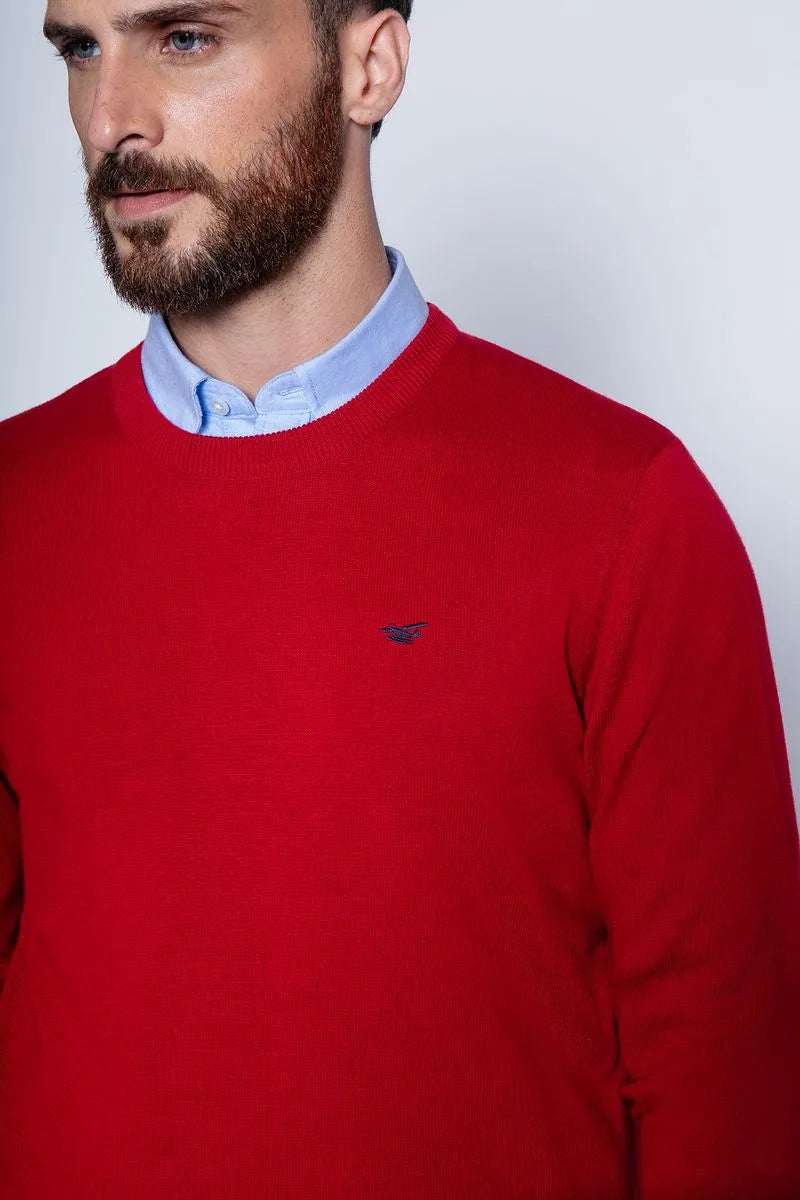 Sweater Hombre Round Neck Paris Red