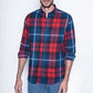 Camisa Hombre Cuadro Texas Fj Rojo