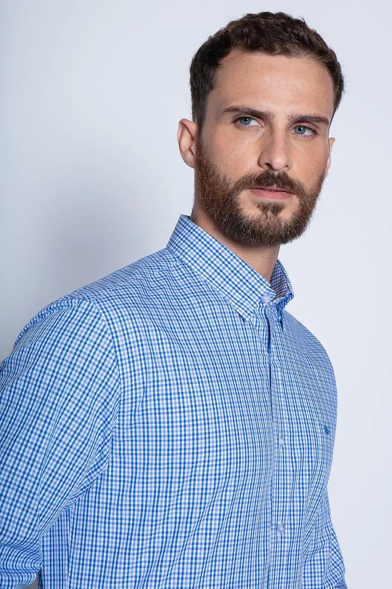 Camisa Hombre Cuadro Dublin Sm Sky