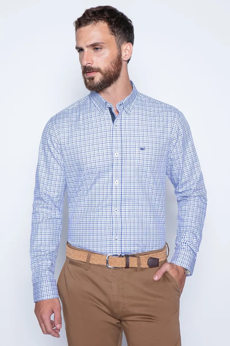 Camisa Hombre Checkered Madison Sm Navy