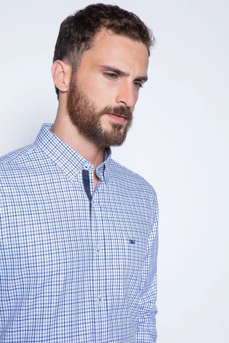 Camisa Hombre Checkered Madison Sm Navy