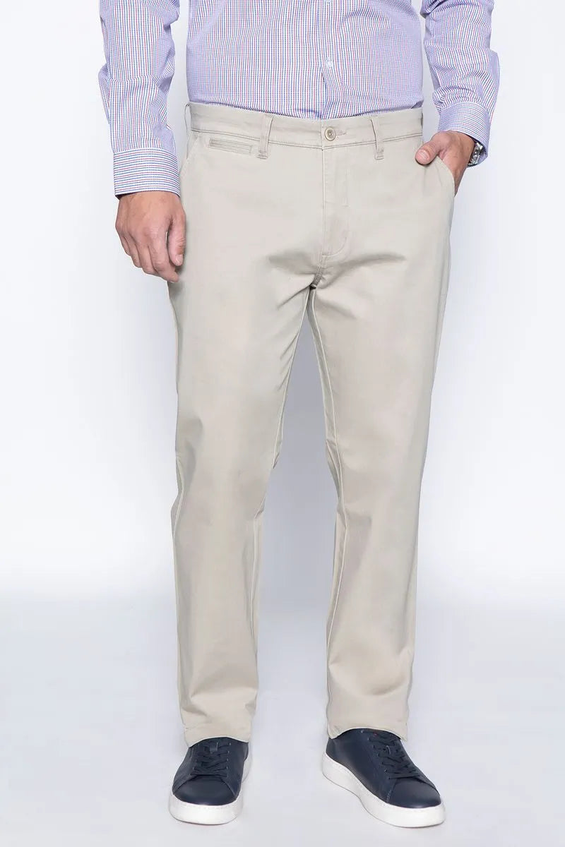 Pantalón Hombre Twill Without Pleats Almond