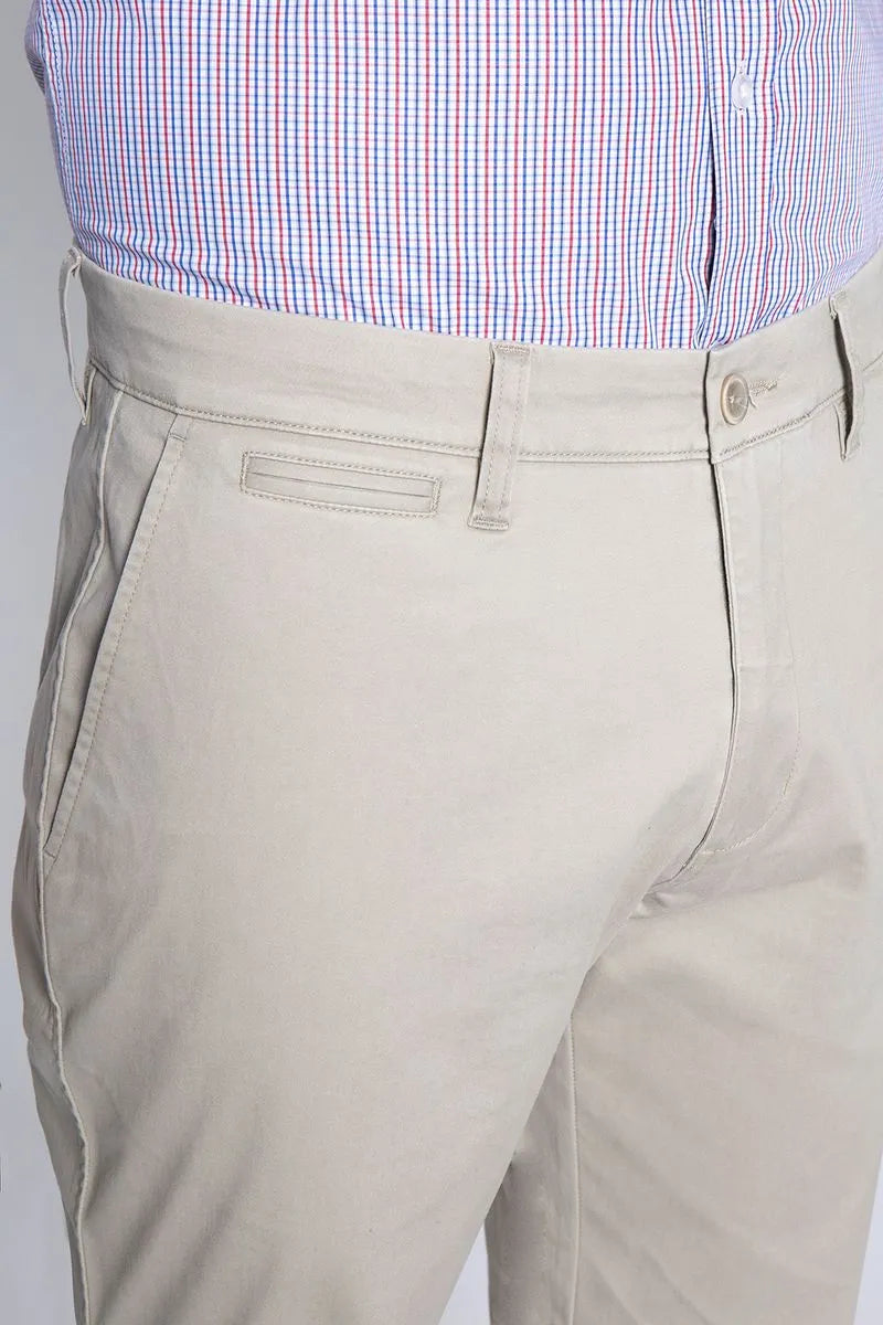 Pantalón Hombre Twill Without Pleats Almond