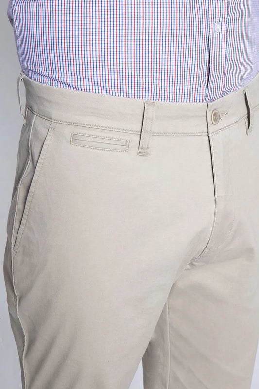 Pantalón Hombre Twill Without Pleats Almond