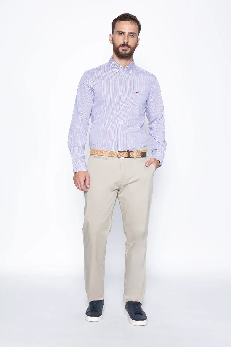 Pantalón Hombre Twill Without Pleats Almond