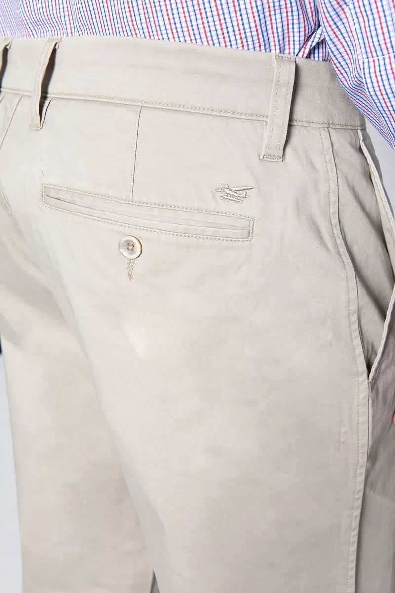 Pantalón Hombre Twill Without Pleats Almond