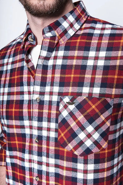 Camisa Hombre A Cuadro Baltimore Fj Red