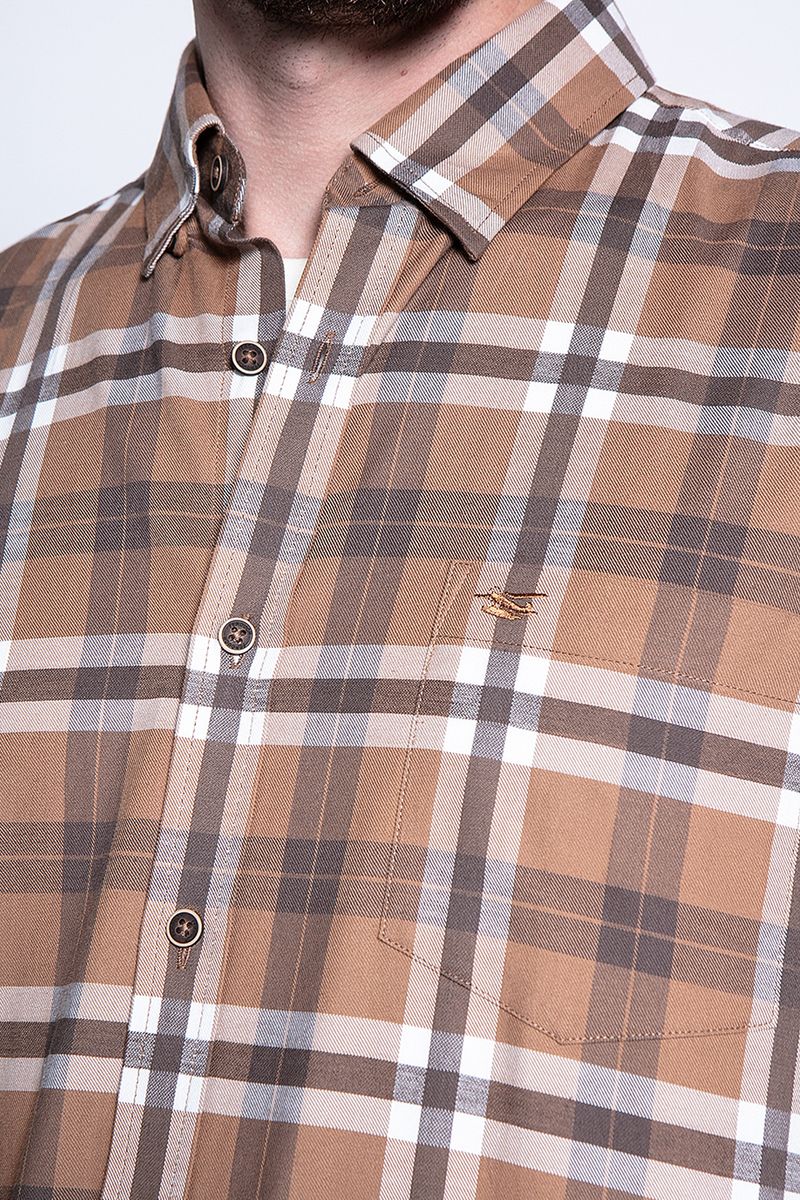 Camisa Hombre Checkered Denver F Camel