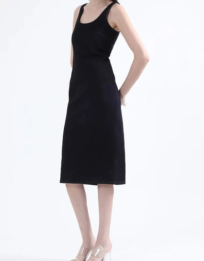 Vestido Mujer Midi Negro