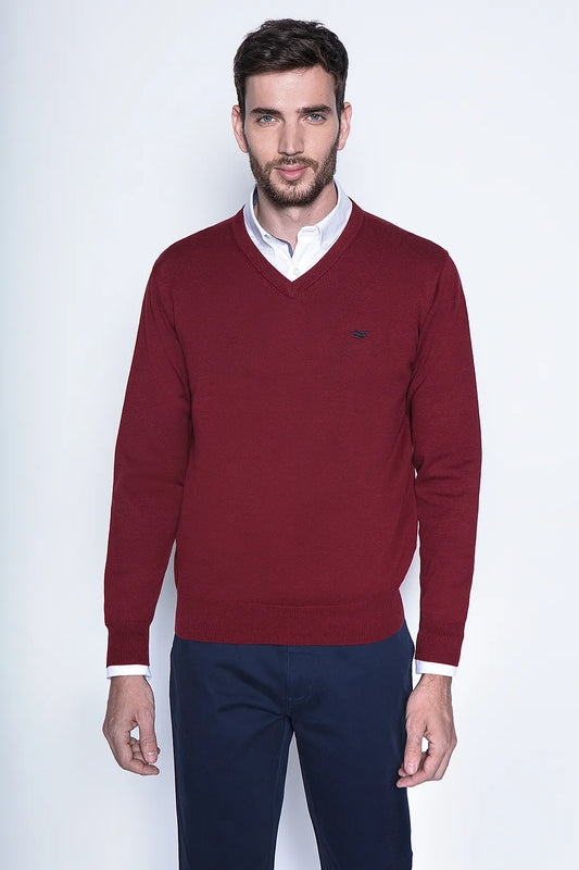 Sweater Hombre Smart Casual L/S Burgundy