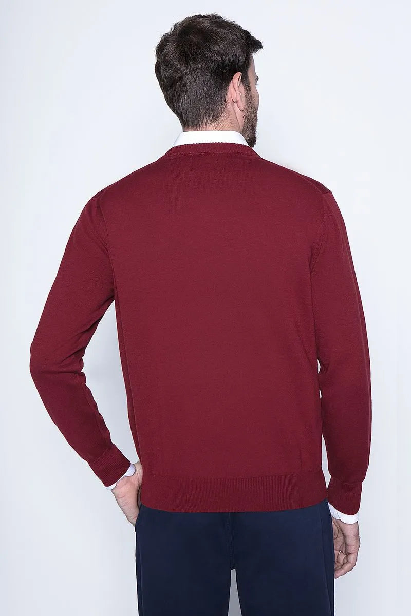 Sweater Hombre Smart Casual L/S Burgundy