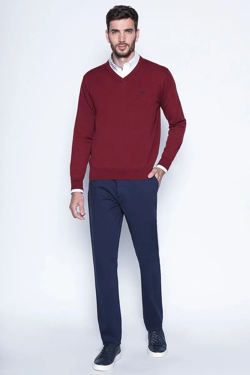 Sweater Hombre Smart Casual L/S Burgundy