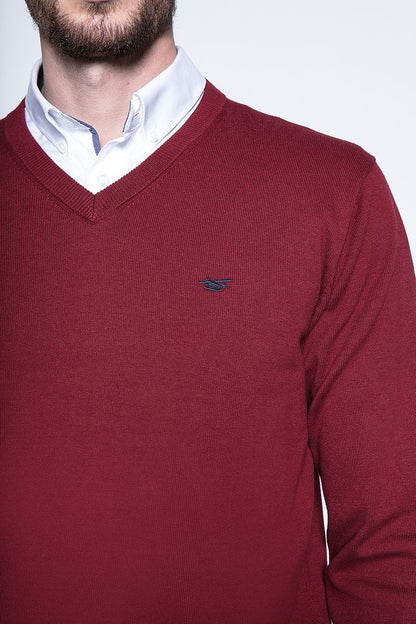 Sweater Hombre Smart Casual L/S Burgundy