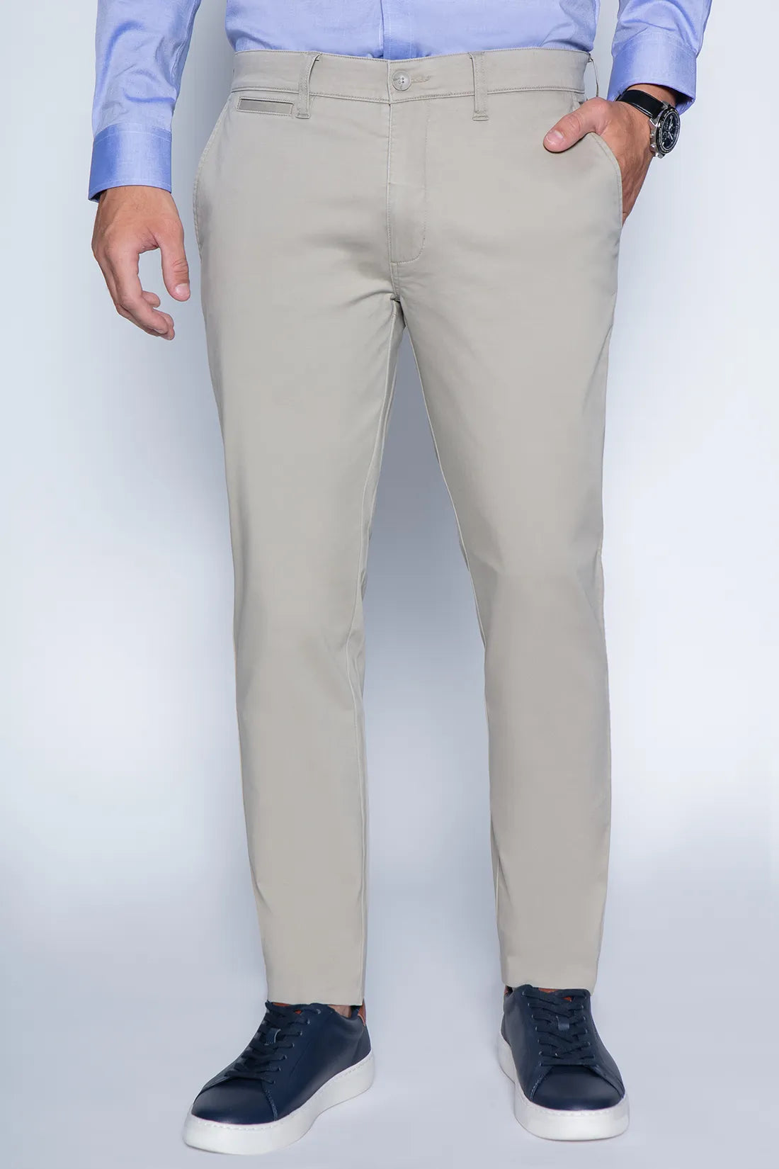 Pantalón Hombre Twill Slim Almond