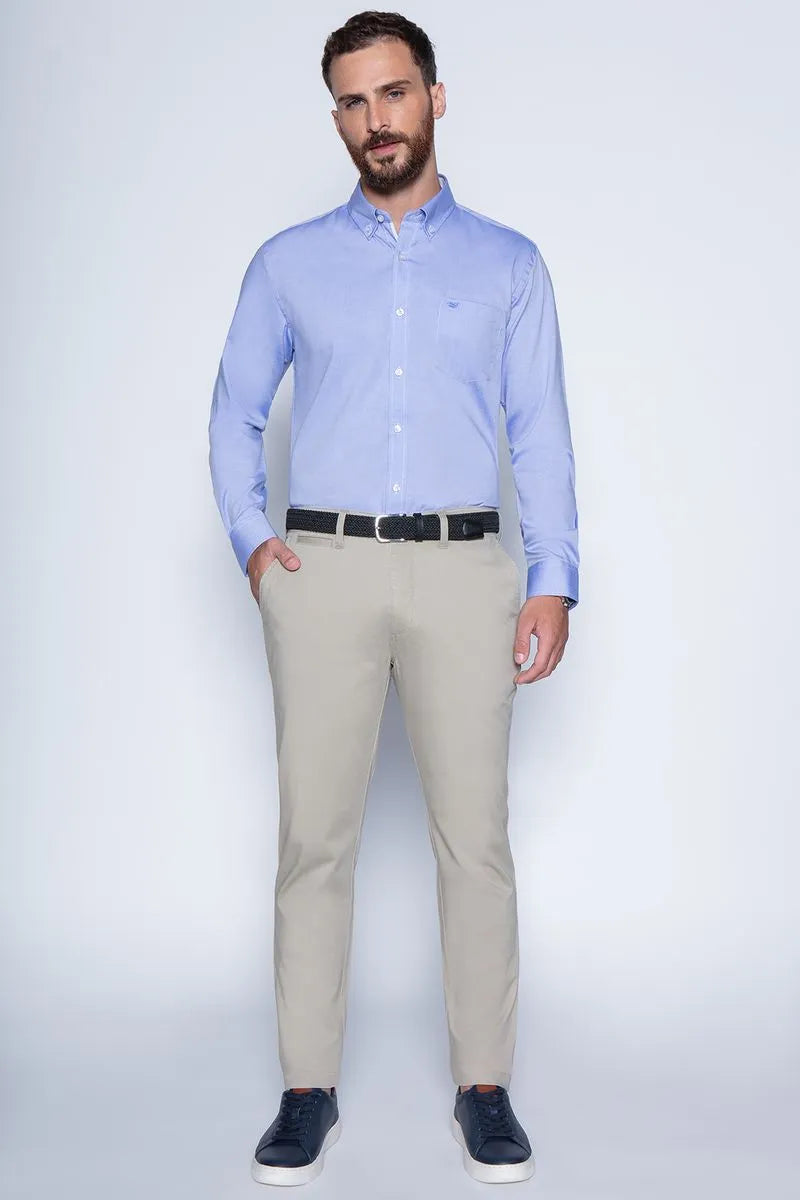 Pantalón Hombre Twill Slim Almond