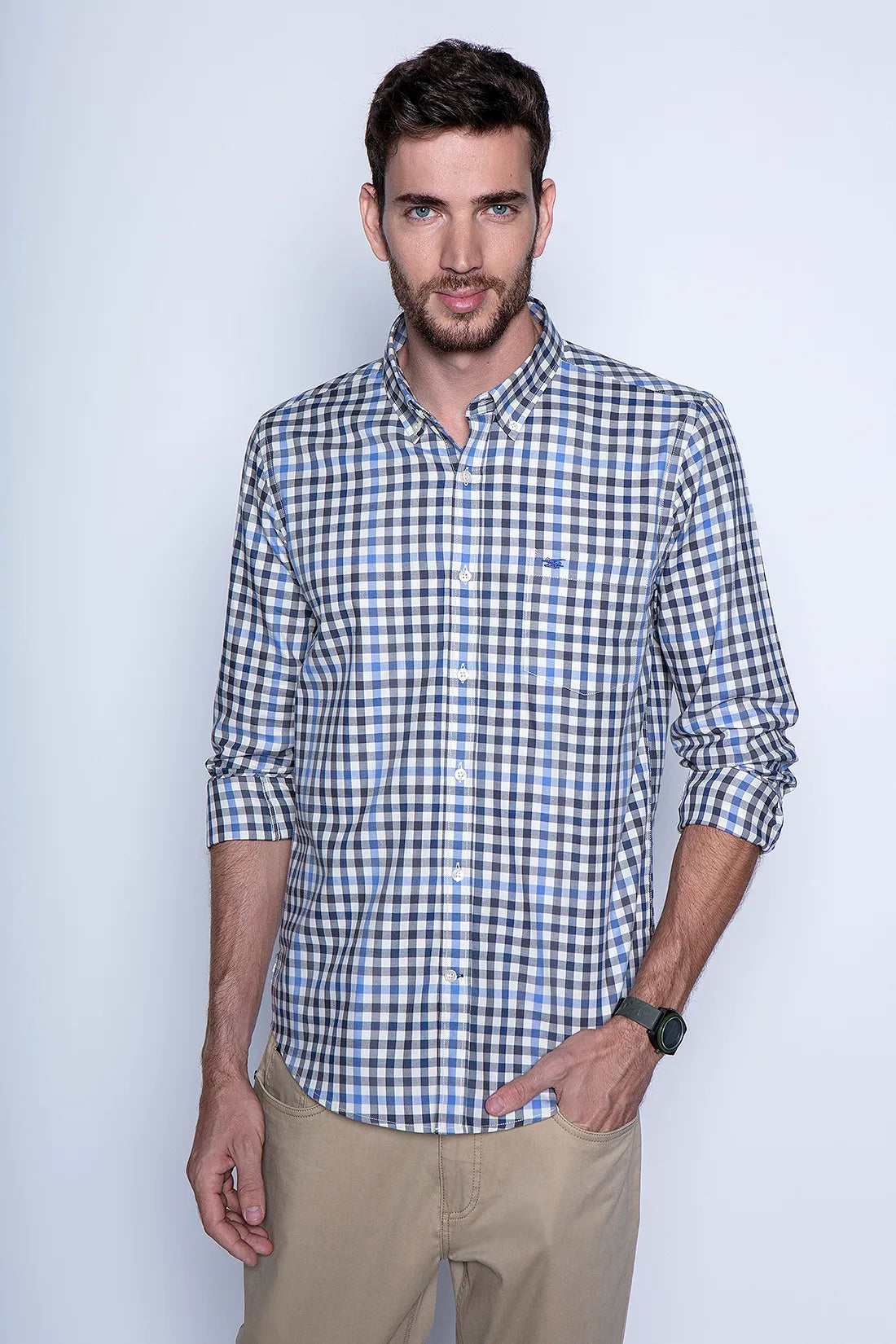 Camisa Hombre Check Virginia F Navy