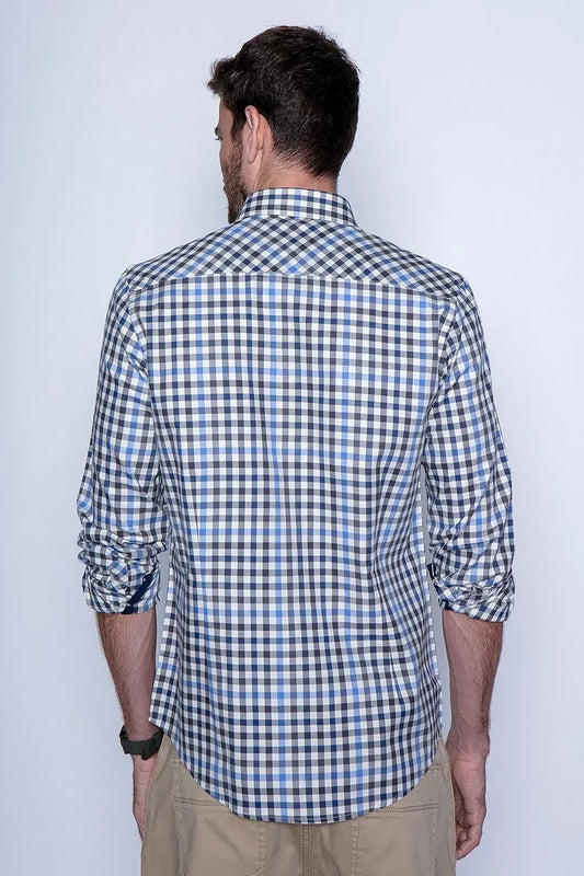 Camisa Hombre Check Virginia F Navy