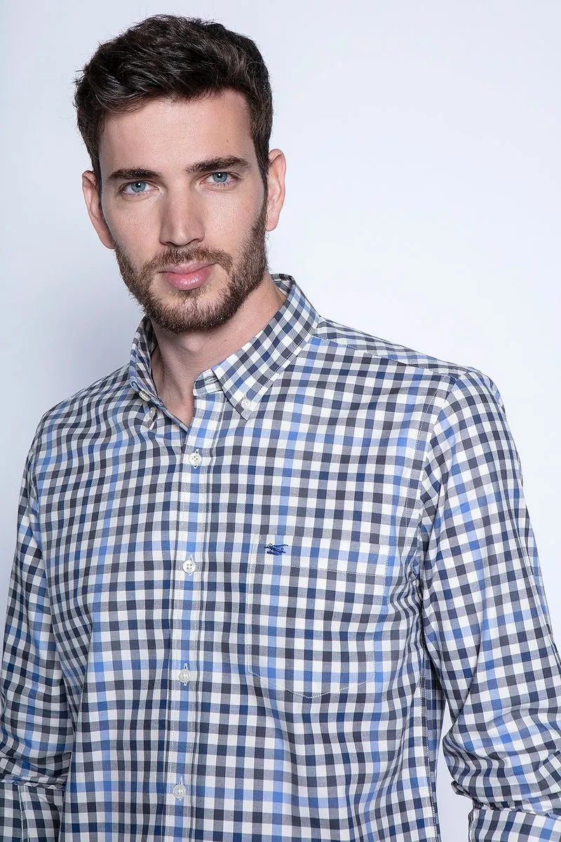 Camisa Hombre Check Virginia F Navy