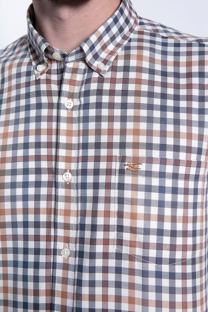 Camisa Hombre Check Virginia F Camel