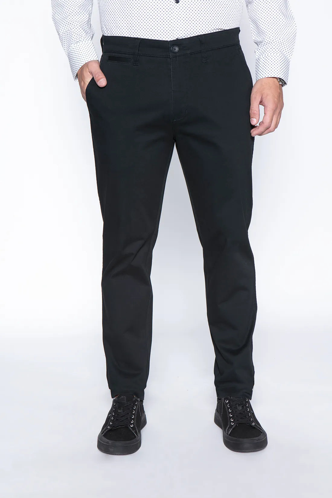 Pantalón Hombre Twill Black Slim Negro